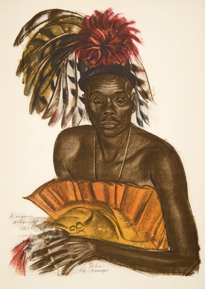 Tuba, kok Matchaga (Niangara (haut Ouelle), fra Drawings and Paintings of Africa, henrettet under Citroen Centre Afrique-ekspeditionen, anden Haardt Audouin-Dubreuil-mission, pub. Paris, 1927 (co. af Alexander Yakovlev