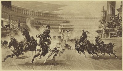 The Chariot Race (fotogravure) af Alexander von Wagner