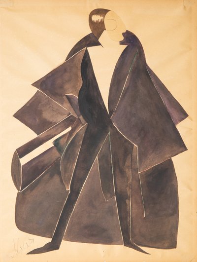 Kostumedesign til skuespillet Kammerat Khlestakov af Dmitri Smolin, ca 1921. af Alexandra Alexandrowna Exter