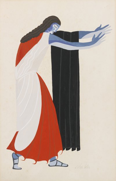 Kostumedesign til skuespillet Seven Against Theben af Aeschylus, 1925 af Alexandra Alexandrowna Exter