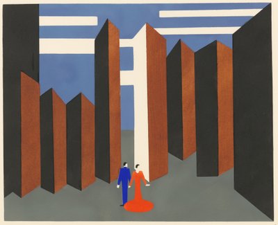 Scenisk design fra porteføljen Décors de Théâtre, 1930. af Alexandra Alexandrowna Exter