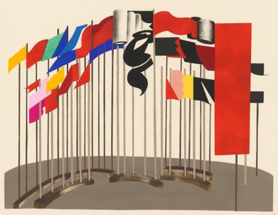 Naturskønt design fra porteføljen Décors de Théâtre, 1930. af Alexandra Alexandrowna Exter