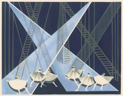 Scenisk design fra porteføljen Décors de Théâtre, 1930. af Alexandra Alexandrowna Exter