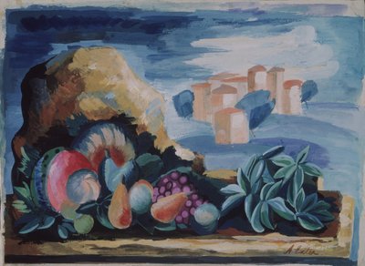 Stilleben med landskab, 1930