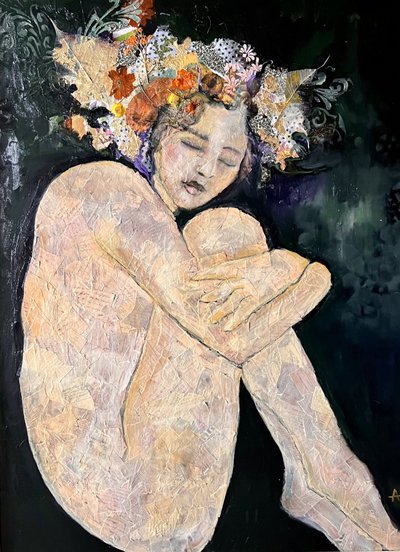 En kontemplativ nøgen kvinde af Alexandra Higgins