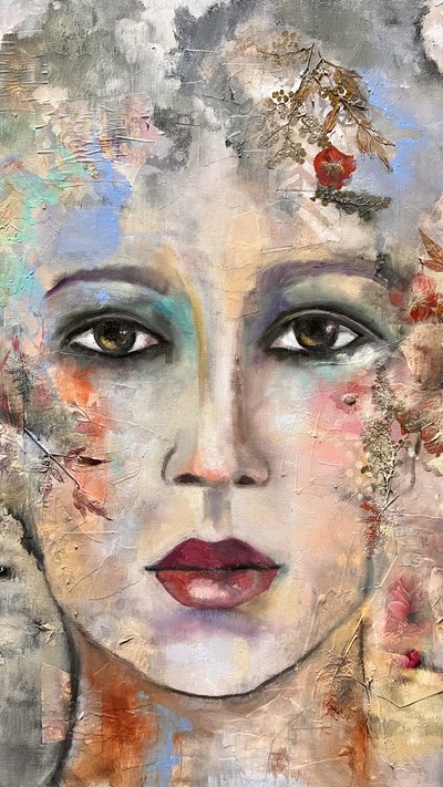 Moderne blomsterportræt af Alexandra Higgins