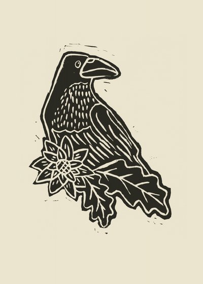 Grafisk Raven Bloom af Alexandra Weise