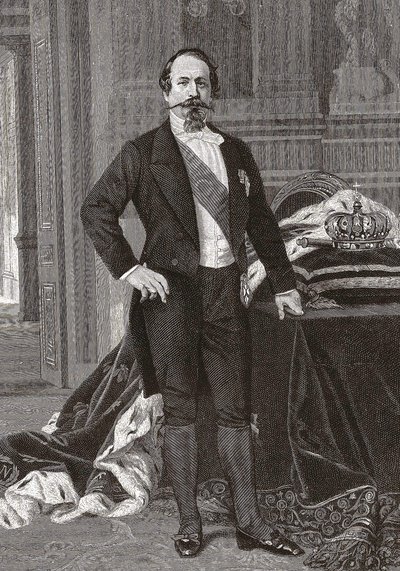 Portræt af Napoleon III, franskmændenes kejser - grav. fra maleriet af Alessandro Cabanel. af after Alexandre Cabanel