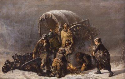 The Forced Halt,1855 (olie på lærred) af Alexandre Antigna