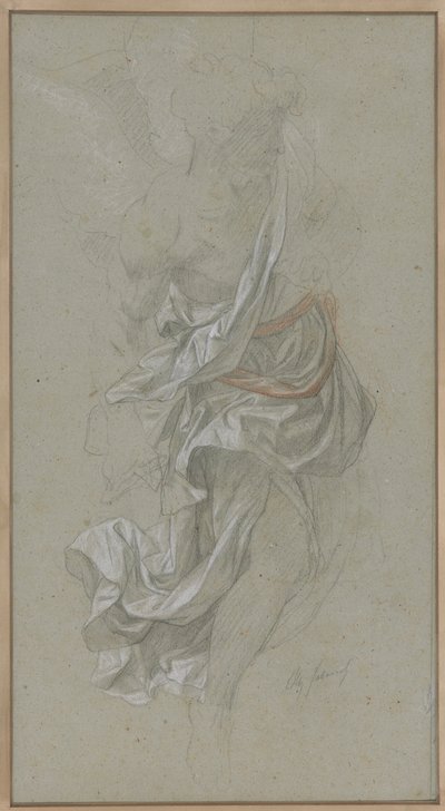 Draperistudie til en engel, der går til Gud Faderen, i Le Paradis Perdu (Paradise Lost) af Alexandre Cabanel