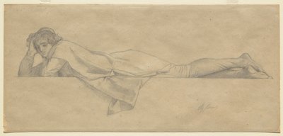 Studie til "Le Poete Florentin", c.1853 af Alexandre Cabanel