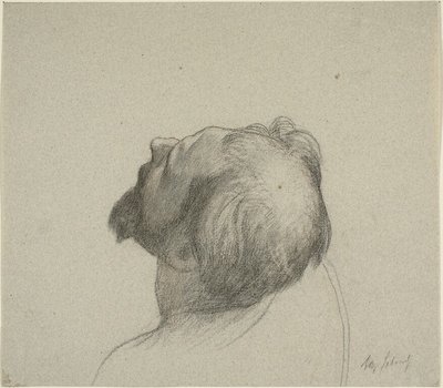 Studie af mandens opadvendte hoved af Alexandre Cabanel