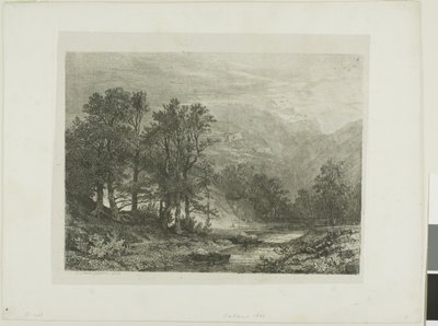 Alpint landskab af Alexandre Calame