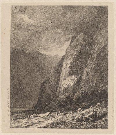 Klipper i en storm af Alexandre Calame