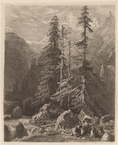 Ætsningsprøver af Alexandre Calame, I, pl. 21 af Alexandre Calame