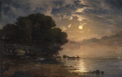 Aftenlandskab med en sø af Alexandre Calame