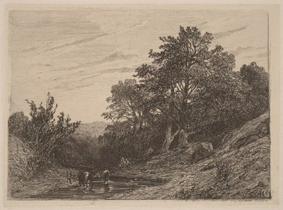 Hjord i en bæk af Alexandre Calame