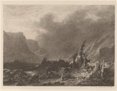 Bjergstorm af Alexandre Calame