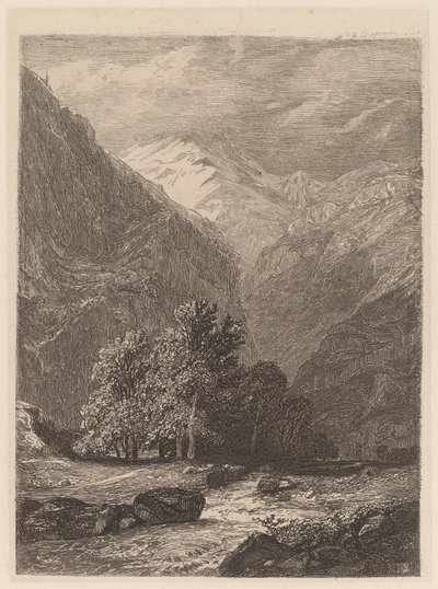 Bjergstrøm af Alexandre Calame
