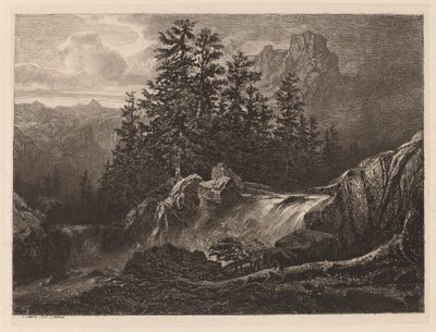 Bjerg vandfald af Alexandre Calame