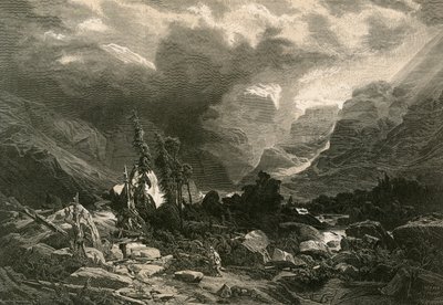 Storm i Haslithal, Berner Oberland af Alexandre Calame
