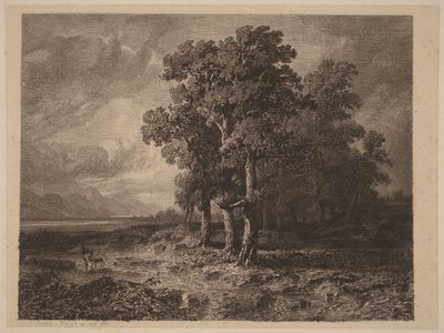 Træer i stormvejr af Alexandre Calame