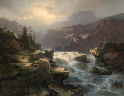 Handeck-vandfaldet ved Grimsel af Alexandre Calame