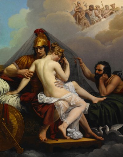 Mars og Venus overraskes af Vulcan af Alexandre Charles Guillemot