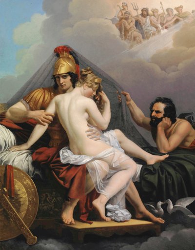 Mars og Venus overraskes af Vulcan af Alexandre Charles Guillemot
