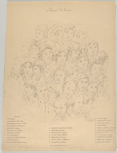 En samling af kunstnere, 1804. af Alexandre Clément