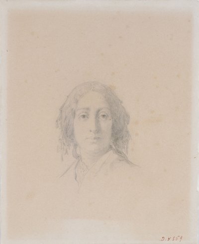 Portræt af George Sand. af Alexandre Damien Manceau