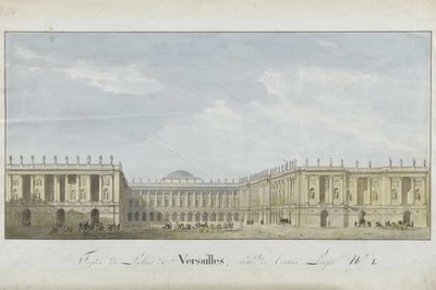 Facadeprojekt til slottet i Versailles på indgangssiden, 1811-1813. af Alexandre Dufour