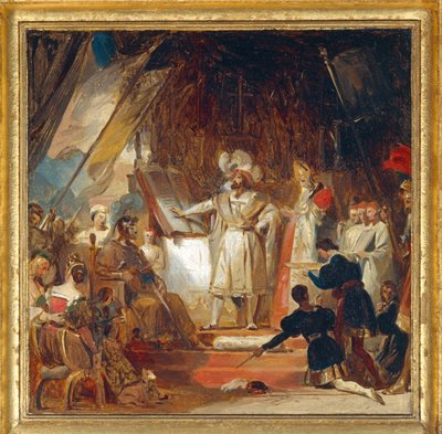 Frans I slået til ridder af Bayard ... af Alexandre Evariste Fragonard