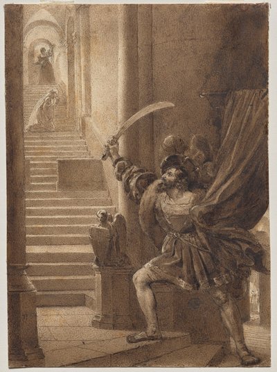 François I vifter med et sværd af Alexandre Evariste Fragonard