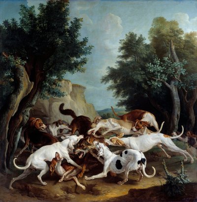 Ulvejagt-maleri af Francois Desportes (1661-1743) 1725 søn. 3,36x3,32 m rensdyr, Musee des Beaux Arts af Alexandre Francois Desportes