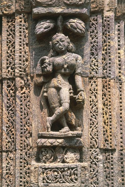 Danser, relief i dansesalen (Nata Mandir), Solens tempel (UNESCOs verdensarvsliste af Nicolas Toussaint Charlet