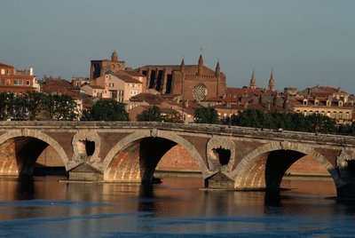 Pont-Neuf over Garonne-floden, Toulouse, Midi-Pyrénées, Frankrig af Nicolas Toussaint Charlet