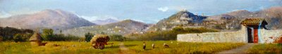 Toscansk landskab af Lorenzo Gelati (1824-1893), olie på pap af Nicolas Toussaint Charlet