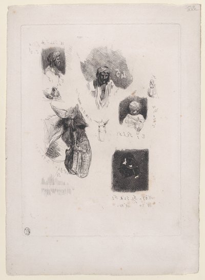 Skitseblad, 1833-38. af Alexandre Gabriel Decamps