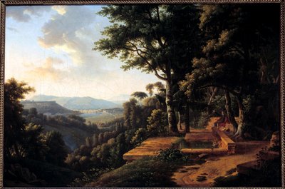Filosoffen Jean Jacques Rousseau (1712-1778) mediterer i 1770 i Parc de la Rochecordon nær Lyon Maleri af Alexandre Hyacinthe Dunouy (1757-1841) 1700-tallets Paris, Musee Marmottan af Alexandre Hyacinthe Dunouy