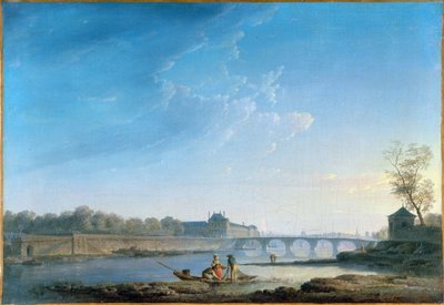Tuileriesin laituri ja Pont Royal, n. 1780 (öljy kankaalle) af Alexandre Jean Noel