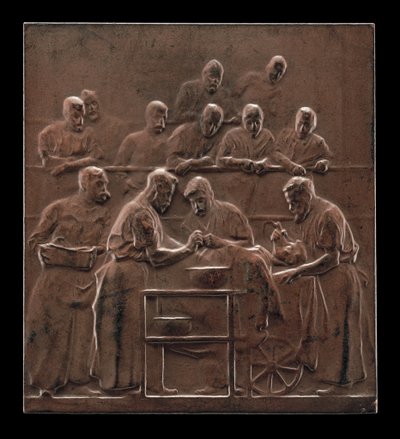 Monod, der demonstrerer en procedure i operationssalen [omvendt], c. 1906. af Alexandre Louis Marie Charpentier