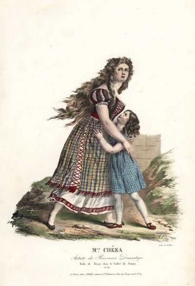 Ballerina Miss Marie Cheza som Jenny i ballet-pantomimen Jenny af Jean-Louis Aumer, Panorama Dramatique af Alexandre Marie Colin
