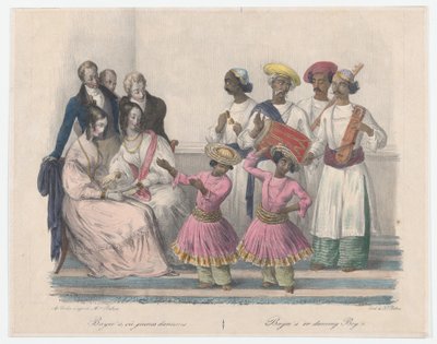 Bayees eller dansende drenge, fra 24 plader, illustrerende for hinduisk og europæisk maner..., 1832 af Alexandre Marie Colin