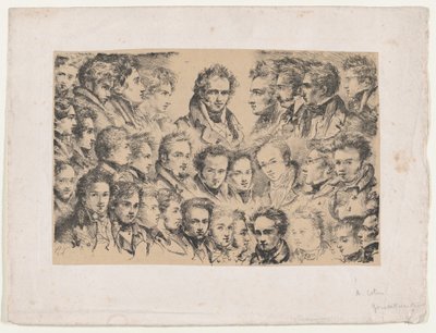 Girodet og hans elever, ca. 1817. af Alexandre Marie Colin