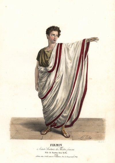 Jean-Baptiste Firmin som Faustus i tragedien Sylla af Victor Joseph Etienne de Jouy, Theatre Francais af Alexandre Marie Colin