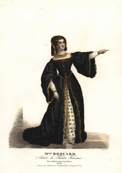 Miss Suzanne Brocard som Alicia i Jane Shore (Richard III og Jeanne Shore) af Nepumucene Lemercier, Theatre Français af Alexandre Marie Colin