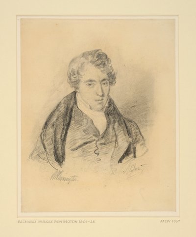 Portræt af Richard Parkes Bonington, ca. 1825-30 (blød grafit på vævet papir) af Alexandre Marie Colin