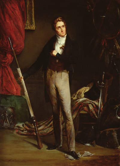 Portræt af en ung revolutionær under den franske revolution i 1830 (olie på pap) af Alexandre Marie Colin