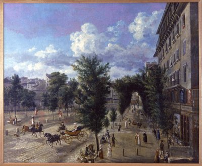 Grands boulevards, Paris, ca. 1800 (maleri) af Alexandre Pau de Saint Martin